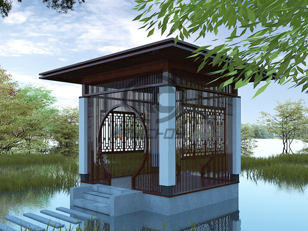 公园仿古吸烟亭